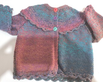 Baby Matinee Coat Hand Knitted Pure Wool