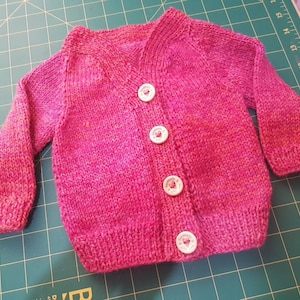 Baby Jumper birth to 6 months 100% 8 ply Wool Hand Knitted