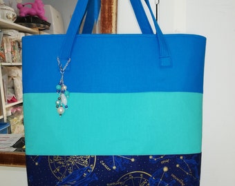 Tote Bag Large with zipper Cotton Handmade
