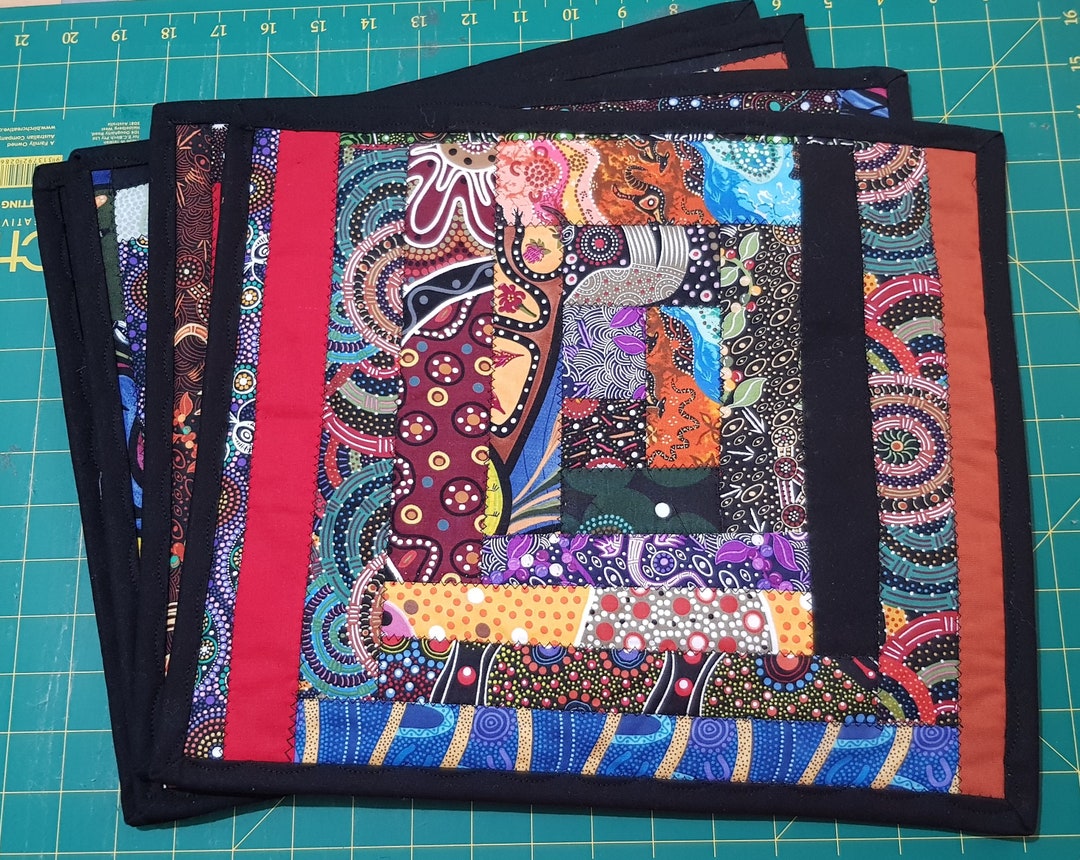 Quilted Aboriginal Place Mats Quilted Place Mats Australian Table Place Mats Aboriginal Table