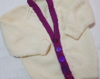 Hand knitted Baby Top Pure Wool