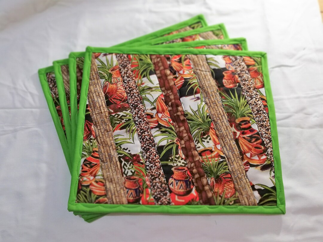 Quilted Table Mats Set of Four Design Quilted Table Mats Etsy