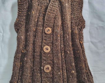Hand Knitted Baby Vest/Top Pure Wool