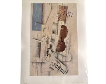 Georges Braque Musical Forms Plate 15 Cubism Art Print Bookplate Vintage