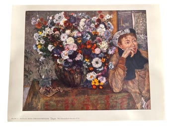 Edgar Degas Mujer con crisantemos Lámina artística Museo Metropolitano de Arte, Lámina 5 Vintage