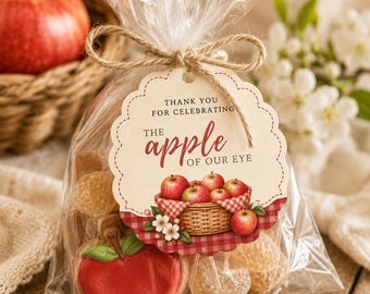 Apple of My Eye Baby Shower Favor Tags & Diaper Raffle Ticket (Digital Download)