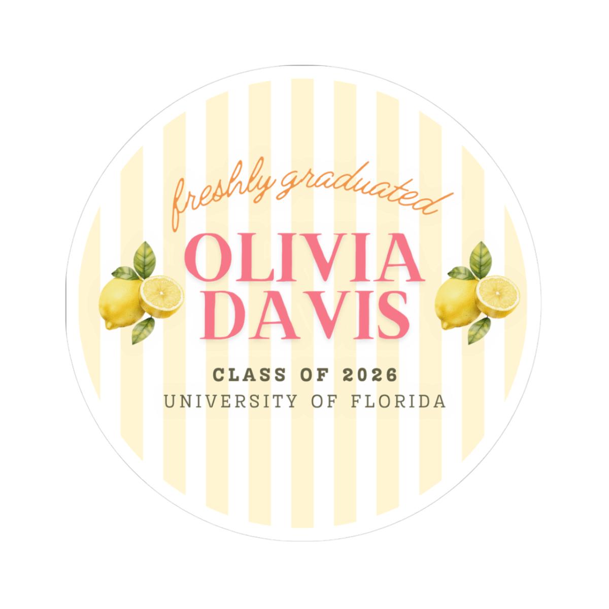 Freshly Graduated Personalized Stickers Graduation Party Favor Stickers ...