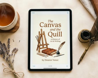 The Canvas and the Quill, Cozy Romance Short Story PDF, Digital Book Download, Aesthetic HTML Reading Template, Booktok Literary Gift