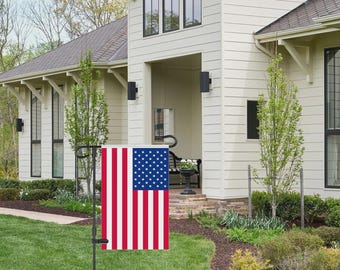 Premium Garden Flag Pole Stand with Anti-Wind Clip Rustproof Metal Yard Flag Holder Heavy Duty Outdoor Display Stake for 14 Flags