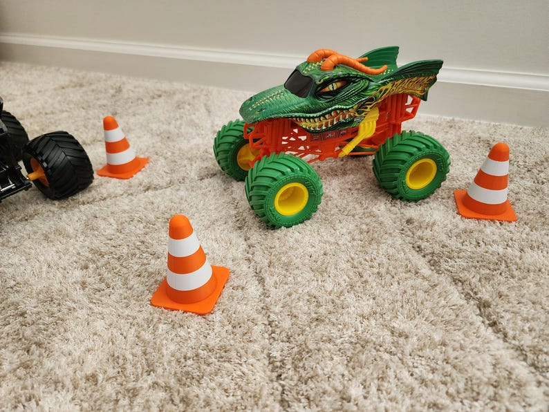 Stackable Jumbo Traffic Cones for Monster Jam, Hot Wheels Trucks, RC Cars LOSI Traxxas image 6