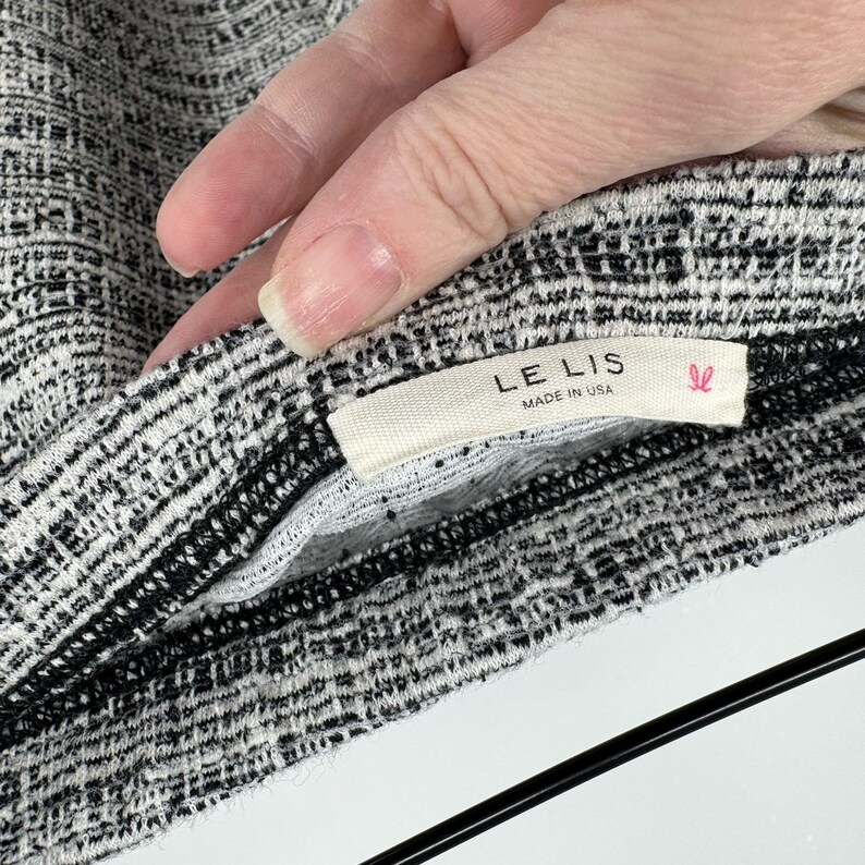 Le Lis Anthropologie Y2K ブラック＆ホワイト ツイードスカート サイズM アメリカ製 画像 3