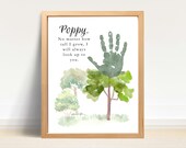 Poppy Handprint Art, Father’s Day Printable, Gift from Grandchild, Baby Toddler Handprint Craft, I’ll Always Look Up to You, DIY Keepsake