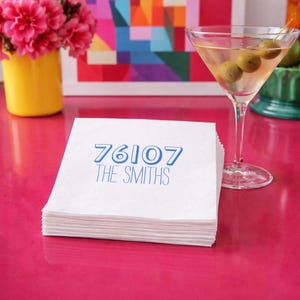 Zip Code Cocktail Napkin