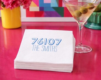 Zip Code Cocktail Napkin