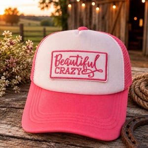 美しくてクレイジーなアイロンパッチ、トラッカーハットパッチ、衣類、バッグ、刺繍パッチ、楽しい、かわいい、面白い