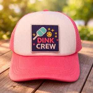 DINK CREW Pickleball Patch, Funny Player Hat Iron-on, pickleball Lover Gift