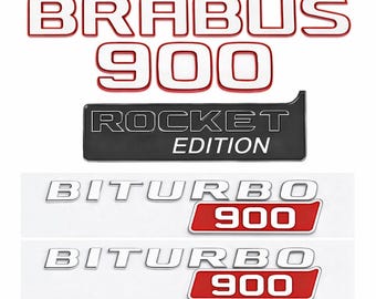 BRABUS 900 Rocket Edition Emblemkit - Biturbo Komplett Set Emblem Mercedes Benz