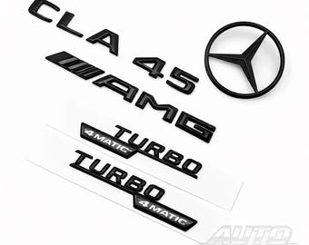 CLA45 AMG Gloss Black Skärmskydd Bagageutrymmesdekaler Set för Mercedes W117 2013 - 2019