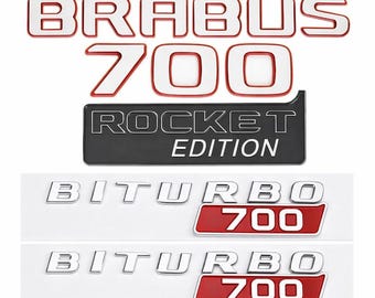 BRABUS 700 Rocket Edition Badge Kit - Biturbo Full Set Emblems Mercedes Benz