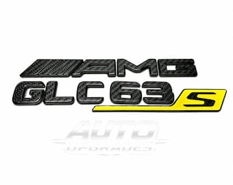 AMG GLC63S Kolfibermärkesset | Mercedes GLC63S Emblem | Bakre Bagageskärm | Glansig exteriör styling