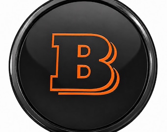 Hermes Orange BRABUS G63 Frontgrill Emblem, Glanssvart G Wagon Emblem, W463A W464 W465 G500 G63 Tillverkad på beställning