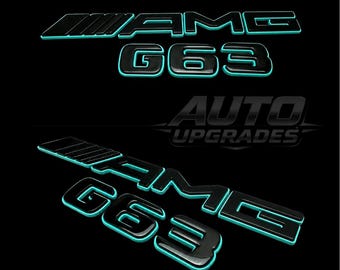 AMG G63 Glanssvart emblemset | Tiffanyblått emblem | G-Wagon bakre bagageskärmsmärke | Mercedes exteriör styling