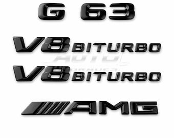 G63 AMG-badgeset glanzend zwart V8 biturbo-emblemen Mercedes G Wagon