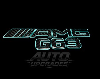 AMG G63 Kolfiber Emblem Set | Tiffanyblått Emblem | G-Wagon Bakre Bakskärm Emblem | Mercedes Exteriör Styling