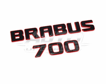 BRABUS svart/rött märke + 700 emblemset | Bakre bagageskärmslogotyp Mercedes AMG