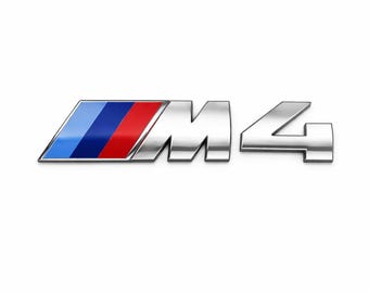 BMW M4 Sport Krom Silver Emblem för Bagageutrymme eller Skärm