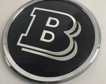 W205 Brabus 18,5 cm högglans svart kromad grill emblem för Mercedes-Benz AMG Styling