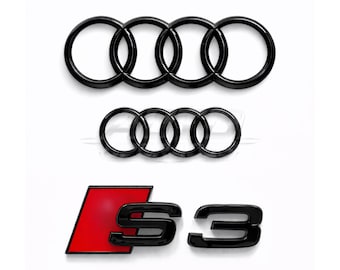 Audi S3 Glanssvart Emblemset Fram- och Bakringar S3 Emblem 2009-2013