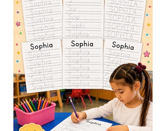 Sophia - Custom Name Tracing Worksheets | Personalized Handwriting Practice Bundle (PDF)