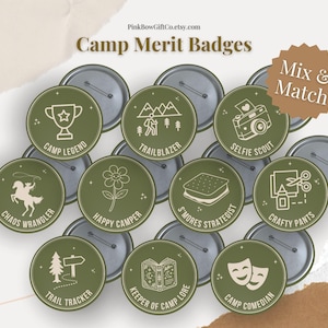 Botón de insignia de mérito de campamento Olive Camping Pinback Mix & Match CBCC PB-107