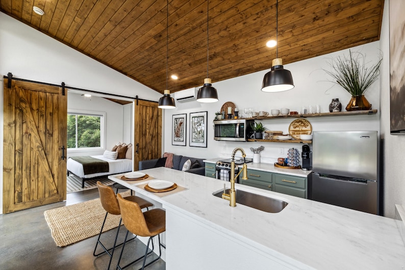 Tiny House Construction Plans | 535 Sq Ft 1 Bed 1 Bath Modern Cabin Plans | Full Tiny Home Floor Plans | The Oak Lodge Building Plans image 10