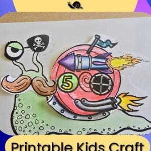 Création de personnage escargot imprimable | Activité copier-coller pour les enfants (téléchargement numérique)