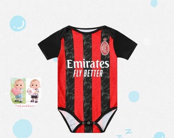 2425 AC Milan Baby Soccer Bodysuit / Tutina personalizzata per neonati - Regalo