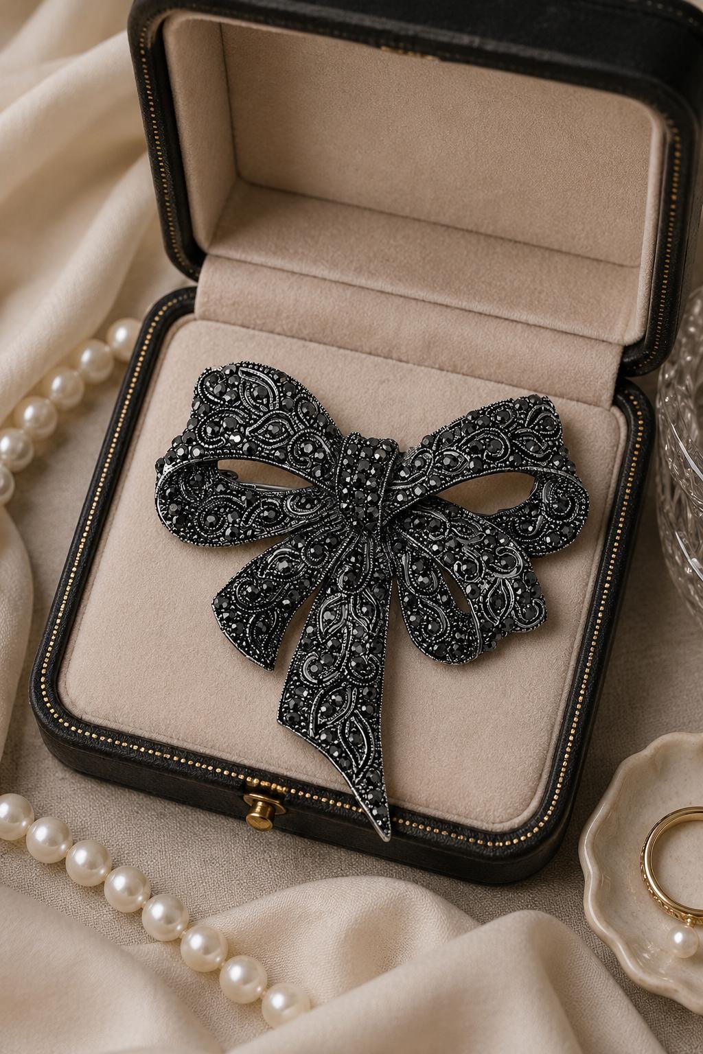 Set Di 4 Spille Per Maglione Con Cristalli E Perle Finto – Design A Bastoncino Di Zucchero, Oro E Argento, Regalo Perfetto Per Lei - copertina