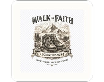 Walk By Faith 2 Corinthians 5:7 Die-Cut Sticker | Christian Sticker | faith | Faith | Gift