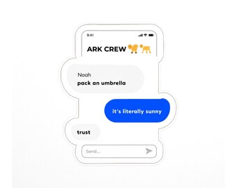 Funny Christian Sticker, Noah's Ark Meme Decal - Waterproof Bible Humor Laptop & Water Bottle Sticker