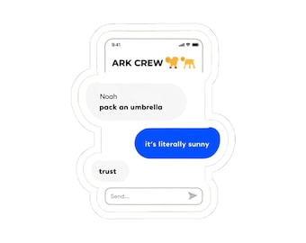 Ark Crew Noah Text Sticker | Funny Christian Meme Die Cut | Bible Group Chat Humor Decal | Laptop Bottle