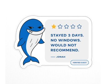 Funny Jonah Sticker, Bible Meme Decal - Whale Christian Humor Waterproof Laptop Sticker