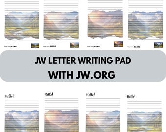 Papelería con diseño de valle de montaña - Papel para escribir cartas Jw (tamaño A4/Carta estadounidense) (Descarga digital)
