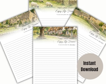 Country side design Stationery | Enjoy Life Forever | Bible Study Invitation Campaign | Instant Download