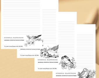 JW Regional Convention Letter Paper – Bird Branch Design Stationery (Digital Download)