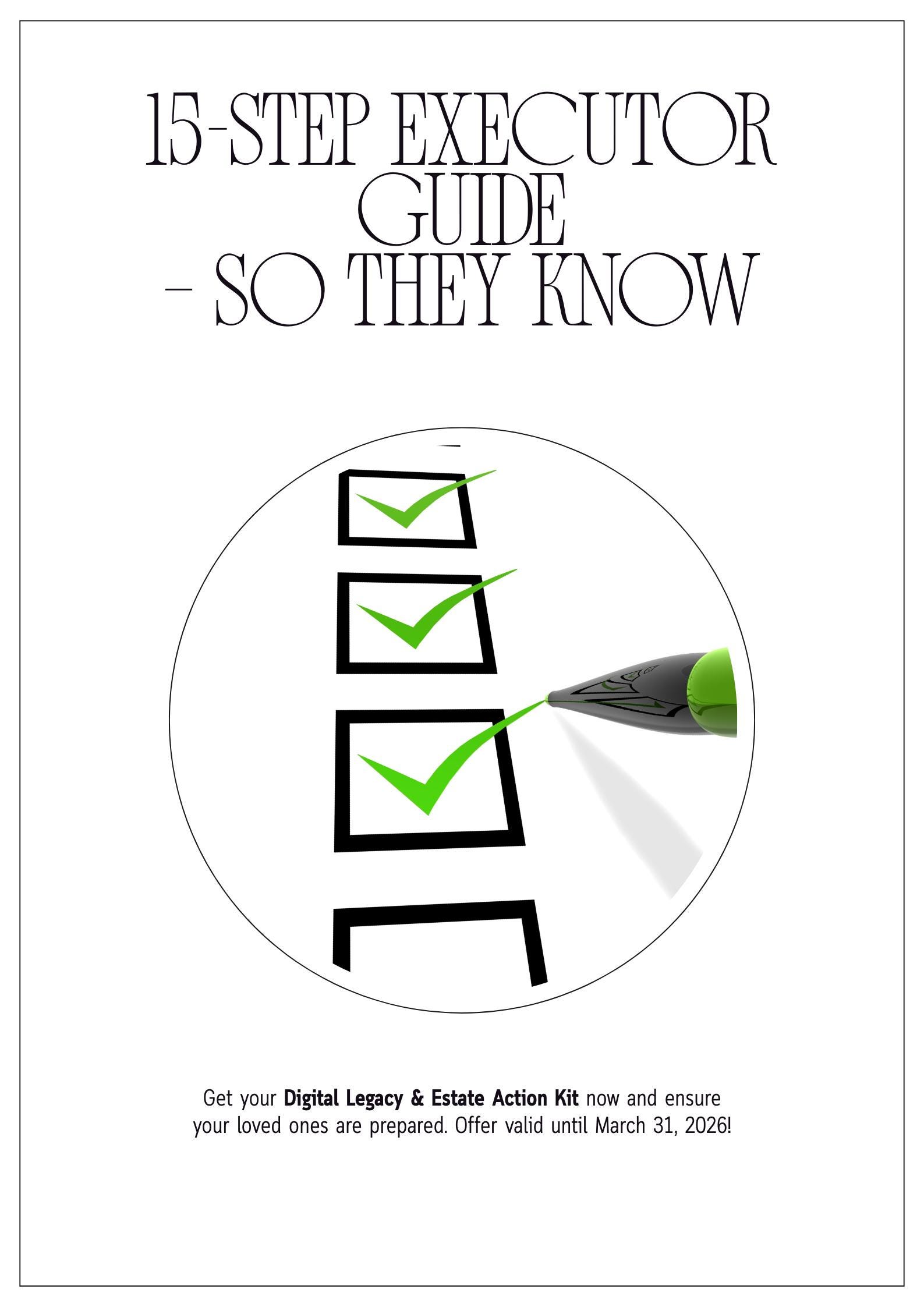 General Executor Checklist.pdf Digital Legacy Kit – Estate Planning Binder, Executor Checklist (PDF ...