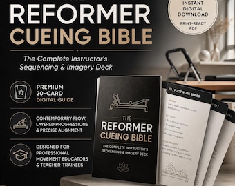 Pilates REFORMER Cueing Bibel, Pilates Instruktor Ressourcen, REFORMER Programmierleitfaden, Pilates Lehrertraining Tool, Cueing Karten PDF