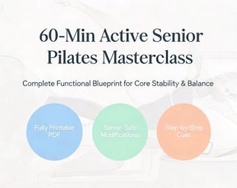 Senior-Uhrwerk-Führer | Sanftes Pilates für Erwachsene | Sicheres Heimtraining für Gleichgewicht, Beweglichkeit und Sturzprävention, druckbare PDF-Datei