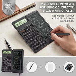 Solar Powered Scientific Calculator with 6" LCD Writing Tablet