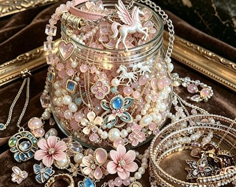 Scatola portagioie misteriosa Pink Fairy, regalo romantico a sorpresa, set collana, anello, bracciale e orecchini, portagioie in stile principessa accuratamente selezionato per lei